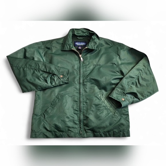 Vintage 1990s Old Navy Rain Jacket Men's M Green - Picture 10 of 13